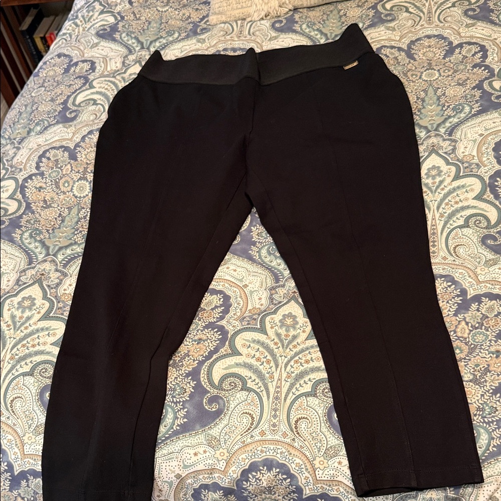 Black Pull-On Ponte Pants